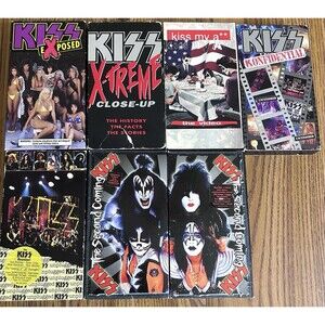KISS - 7 VHS VIDEO TAPE LOT - '70s, '80s & '90s -  GOOD CONDITION. Tested